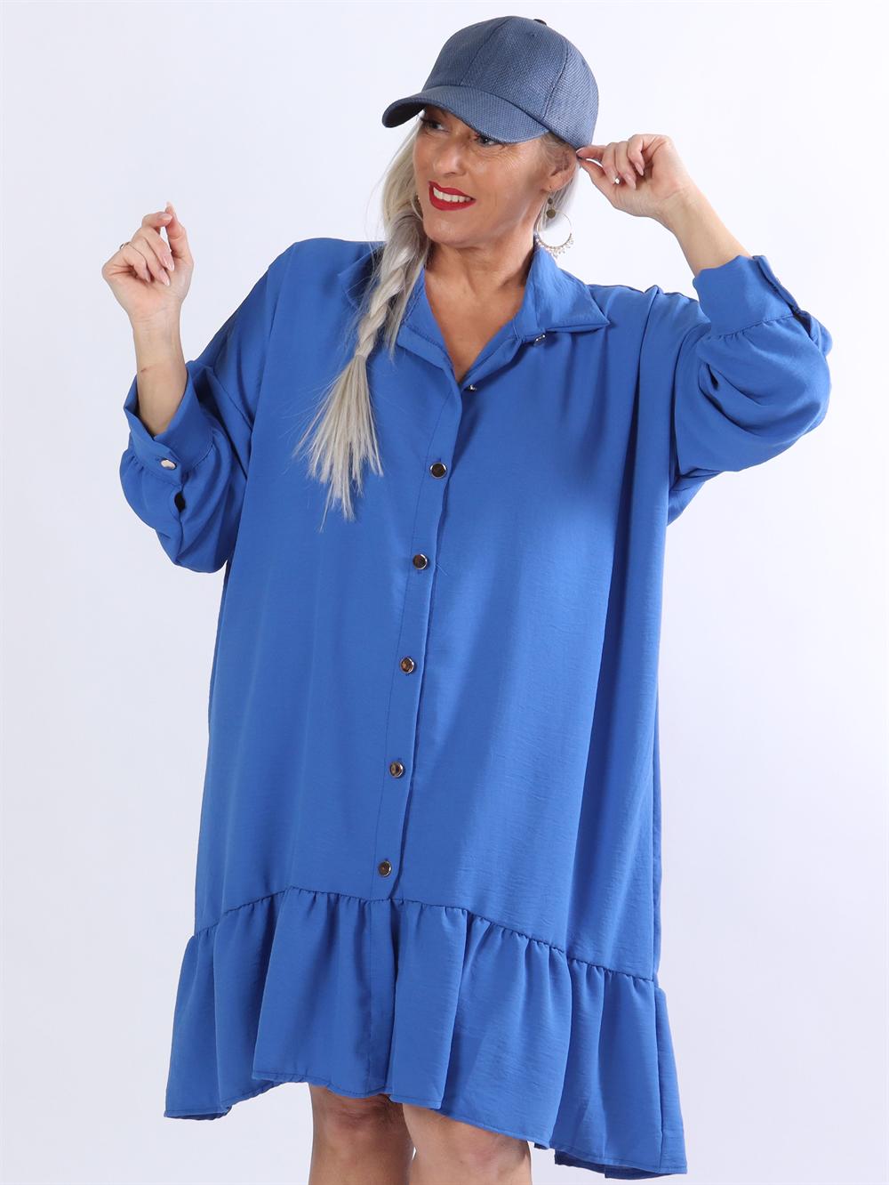 Camille - Klänning med knappar och band i nederkanten